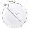 10.25" White with Gold Rim Organic Round Disposable Plastic Dinner Plates (40 Plates) Image 2