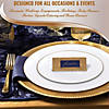 10.25" White with Gold Rim Organic Round Disposable Plastic Dinner Plates (40 Plates) Image 4