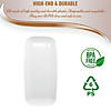 10.6" x 5" Solid White Flat Raised Edge Rectangular Disposable Plastic Plates (50 Plates) Image 2