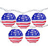 10-Count American Flag 4th of July Paper Lantern Lights  8.5ft White Wire Image 1