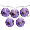 10-Count Purple and Black Spider Paper Lantern Halloween Lights  8.5ft White Wire Image 1