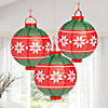10" Light-Up Christmas Ornament Hanging Paper Lanterns - 3 Pc. Image 3