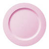 10" Matte Pink Round Disposable Plastic Dinner Plates (120 Plates) Image 1