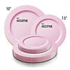 10" Matte Pink Round Disposable Plastic Dinner Plates (120 Plates) Image 3