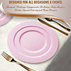 10" Matte Pink Round Disposable Plastic Dinner Plates (120 Plates) Image 4