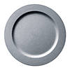 10" Matte Steel Gray Round Disposable Plastic Dinner Plates (120 Plates) Image 1