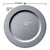 10" Matte Steel Gray Round Disposable Plastic Dinner Plates (40 Plates) Image 1