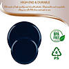 10" Navy Flat Round Disposable Plastic Dinner Plates (120 Plates) Image 2