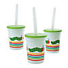 10 oz. World of Eric Carle The Very Hungry Caterpillar&#8482; Reusable BPA-Free Plastic Cups with Lids & Straws - 8 Ct. Image 1