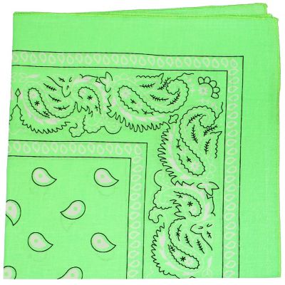 10 Pack Mechaly Dog Bandana Neck Scarf Paisley Cotton Bandanas - Any Pets (Neon Green) Image 1