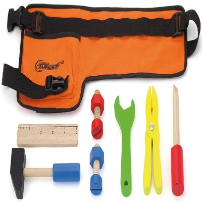 10 Piece Tool Belt with Solid Wooden Baby Tools Image 1