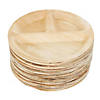 10" Round Palm Leaf 3-Partition Eco Friendly Disposable Dinner Plates (50 Plates) Image 1