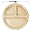 10" Round Palm Leaf 3-Partition Eco Friendly Disposable Dinner Plates (50 Plates) Image 2