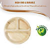 10" Round Palm Leaf 3-Partition Eco Friendly Disposable Dinner Plates (50 Plates) Image 3