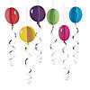 10" Slotted Balloons Hanging Swirls - 6 Pc. Image 1