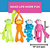 10" x 13" Bright Solid Color Long Arm Stuffed Monkeys - 12 Pc. Image 2