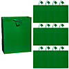 10" x 13" Large Green Paper Gift Bags with Tag - 12 Pc. Image 1
