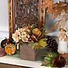 10" x 8" Orange Floral and Pumpkin Wooden Box Fall Harvest Tabletop Decoration Image 1