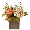 10" x 8" Orange Floral and Pumpkin Wooden Box Fall Harvest Tabletop Decoration Image 2