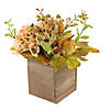 10" x 8" Orange Floral and Pumpkin Wooden Box Fall Harvest Tabletop Decoration Image 3