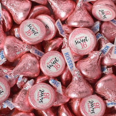 100 Pcs Sweet 16 Birthday Candy Hershey's Kisses Milk Chocolate (1lb, Approx. 100 Pcs)  - By Just Candy Image 1