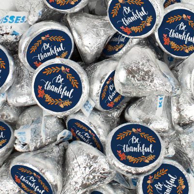 100 Pcs Thanksgiving Candy Chocolate Hershey's Kisses Bulk (1lb) - Thankful Image 1