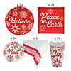 107 Pc. Scandinavian Christmas Snowflake Tableware Kit for 24 Guests Image 1