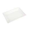 11" x 16" White Rectangular with Groove Rim Plastic Serving Trays (12 Trays) Image 1