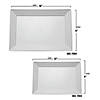 11" x 16" White Rectangular with Groove Rim Plastic Serving Trays (12 Trays) Image 3