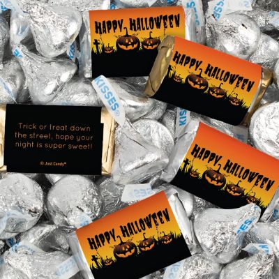 116 Pcs Halloween Candy Party Favors Hershey's Miniatures & Kisses - Pumpkins Image 1