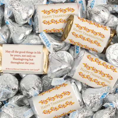 116 Pcs Thanksgiving Candy Party Favors Hershey's Miniatures & Chocolate Kisses - Silver Image 1