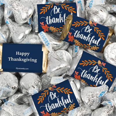 116 Pcs Thanksgiving Candy Party Favors Hershey's Miniatures & Chocolate Kisses - Thankful Image 1