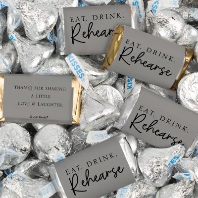 116 Pcs Wedding Rehearsal Dinner Candy Favors Miniatures Chocolate & Kisses (1.50 lbs) - Grey Image 1