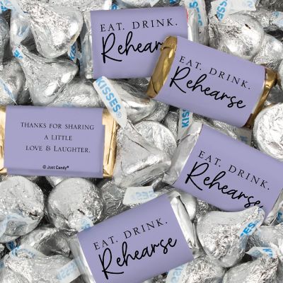 116 Pcs Wedding Rehearsal Dinner Candy Favors Miniatures Chocolate & Kisses (1.50 lbs) - Lavender Image 1