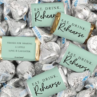 116 Pcs Wedding Rehearsal Dinner Candy Favors Miniatures Chocolate & Kisses (1.50 lbs) - Mint Image 1