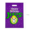 12 1/2" x 17" Bulk 50 Pc. Happy Birthday Jesus Plastic Goody Bags Image 1