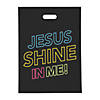 12 1/2" x 17" Bulk 50 Pc. Neon Religious Glow with God Trick-Or-Treat Plastic Goody Bags Image 1