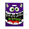 12 1/2" x 17" Bulk 50 Pc. Religious Monster Eye Love Jesus & Candy Plastic Goody Bags Image 1