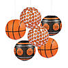 12" Basketball Hanging Paper Lanterns - 6 Pc. Image 1