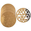 12" Bulk 96 Pc. Gold Laser-Cut Circle Cardstock Charger Placemats Image 1