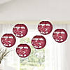 12" Burgundy Congrats Grad Hanging Paper Lanterns - 6 Pc. Image 2