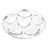 12" Clear with Gold Round Section Tray Disposable Plastic Seder Plates (24 Plates) Image 1