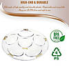 12" Clear with Gold Round Section Tray Disposable Plastic Seder Plates (24 Plates) Image 2