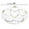 12" Clear with Gold Round Section Tray Disposable Plastic Seder Plates (6 Plates) Image 1