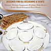 12" Clear with Gold Round Section Tray Disposable Plastic Seder Plates (6 Plates) Image 3