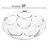 12" Clear with Silver Round Section Tray Disposable Plastic Seder Plates (6 Plates) Image 1