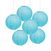 12" Light Blue Hanging Paper Lanterns - 6 Pc. Image 1