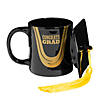 12 oz. Congrats Grad Black Reusable Ceramic Mug with Cap Lid Image 1