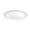 12 oz. White with Silver Edge Rim Plastic Soup Bowls (70 Bowls) Image 1