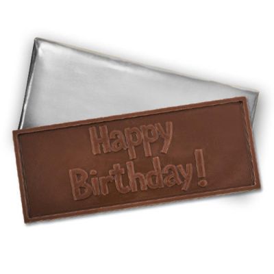 12 Pcs Embossed Happy Birthday Belgian Milk Chocolate Bars - DIY Candy Party Favors Image 1